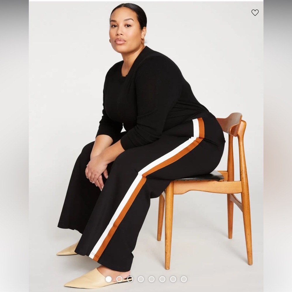 NWT Universal Standard Stephanie Wide Leg Stripe Ponte Pants - Size XS